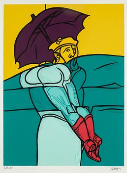 VALERIO ADAMI, silkscreen in colours, signed 136/150.