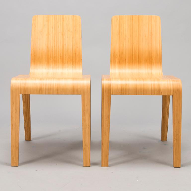 HENRIK TJAERBY, matbord och stolar, 6 st, "Bamboo", Artek Studio 2000-tal.