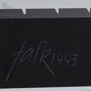 Lars-Erik Falk, sculpture, aluminium and black plexi glass, signed and dated 1993.