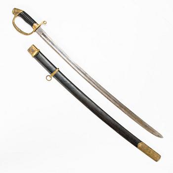 An Imperial Russian dragoon officer's shashka m 1881-1909, manufacturer's mark Zlatoust.