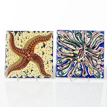Salvador Dalí, after. Twelve earthenware tiles, late 20th Century.