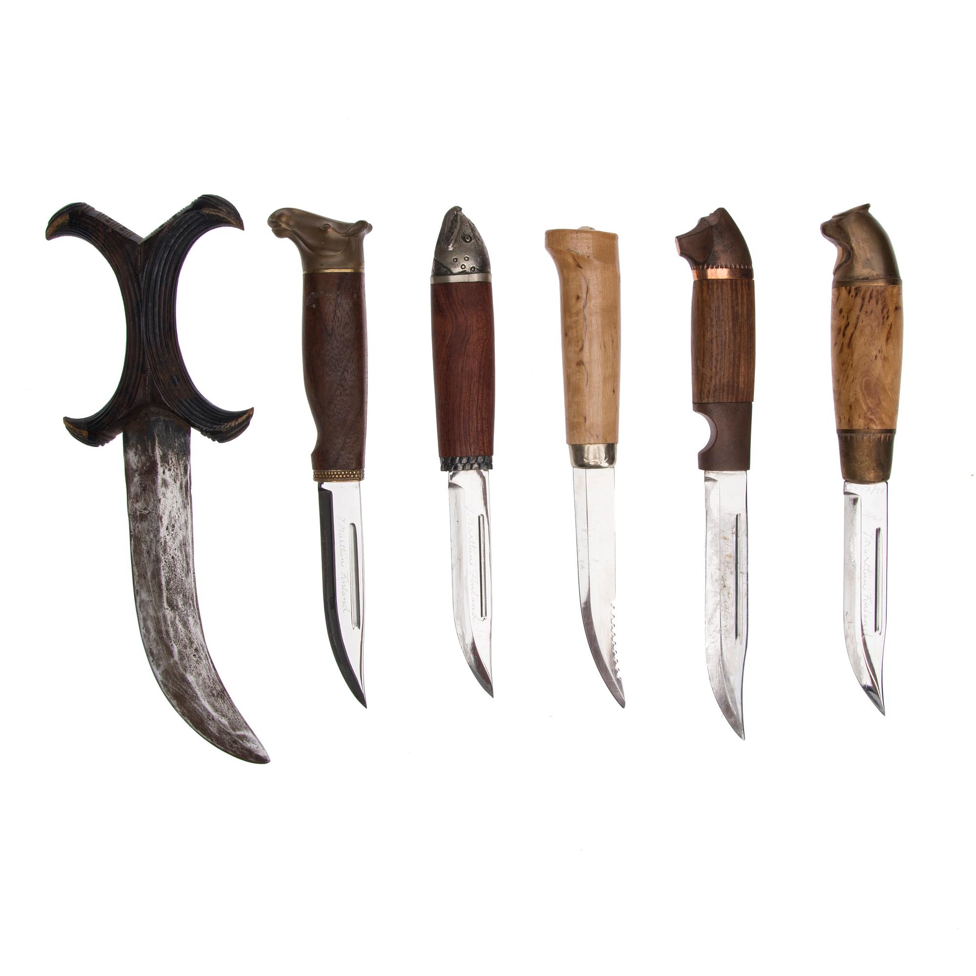 PUUKKO-KNIVAR, 6 st, Finland, bl.a. Marttiini, 1900-talets senare hälft.