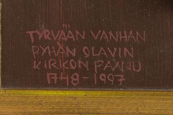 Juhani Palmu, mixed media on board, signed and dated -99.