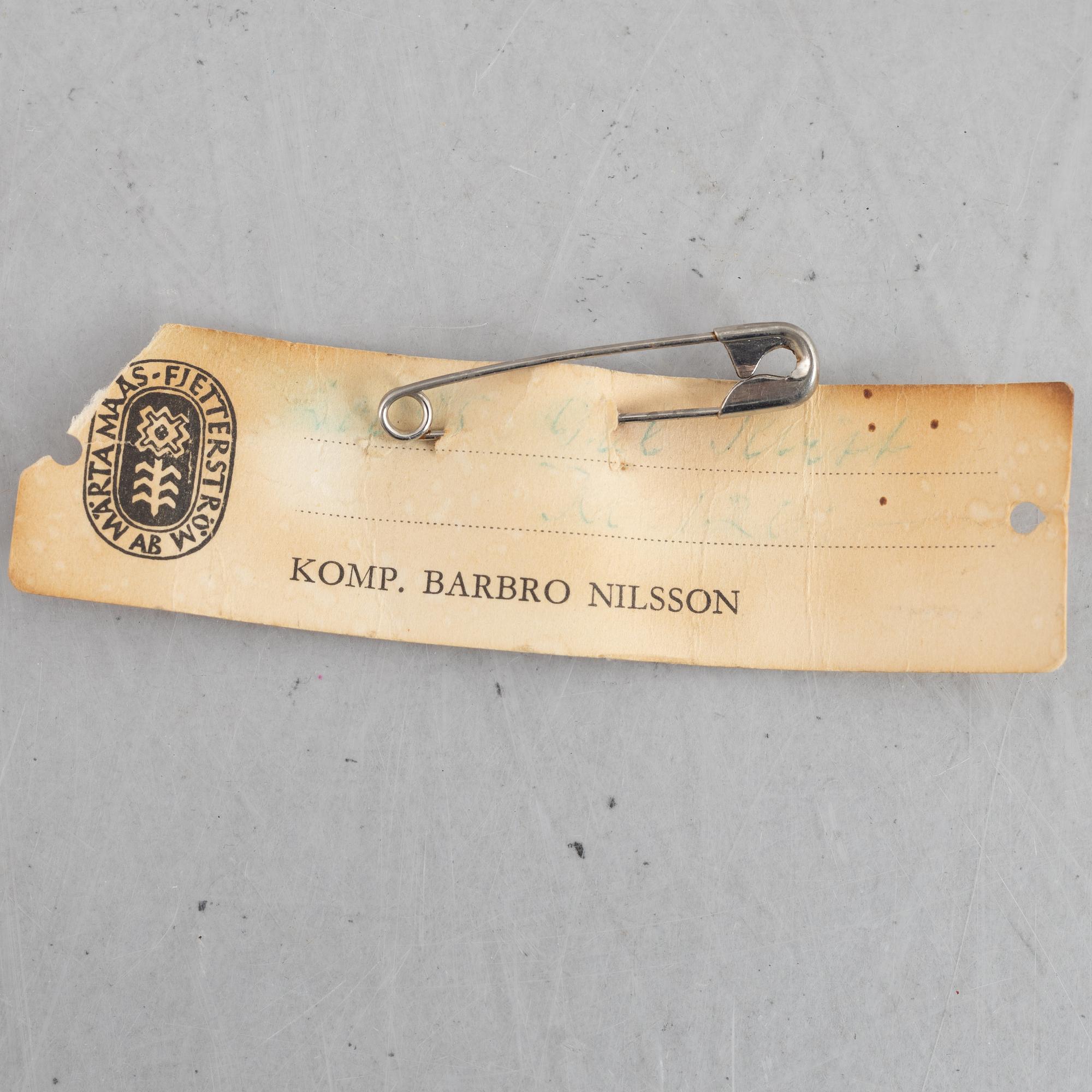 Barbro nilsson, a tapestry weave 'Gul kvist' textile, signed BM, c. 31 x 34 cm.