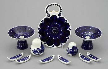 PARTI PORSLIN, 11 delar, porslin, delvis "Valencia", Ulla Procopé, Arabia, Finland, 1900-tal.