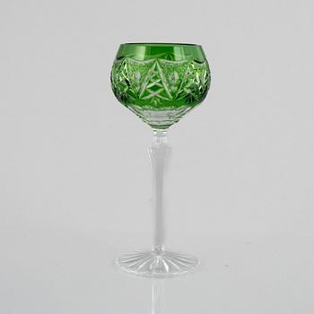 Wine glasses, 12 pcs, Bohemian style, second half of the 20th century.