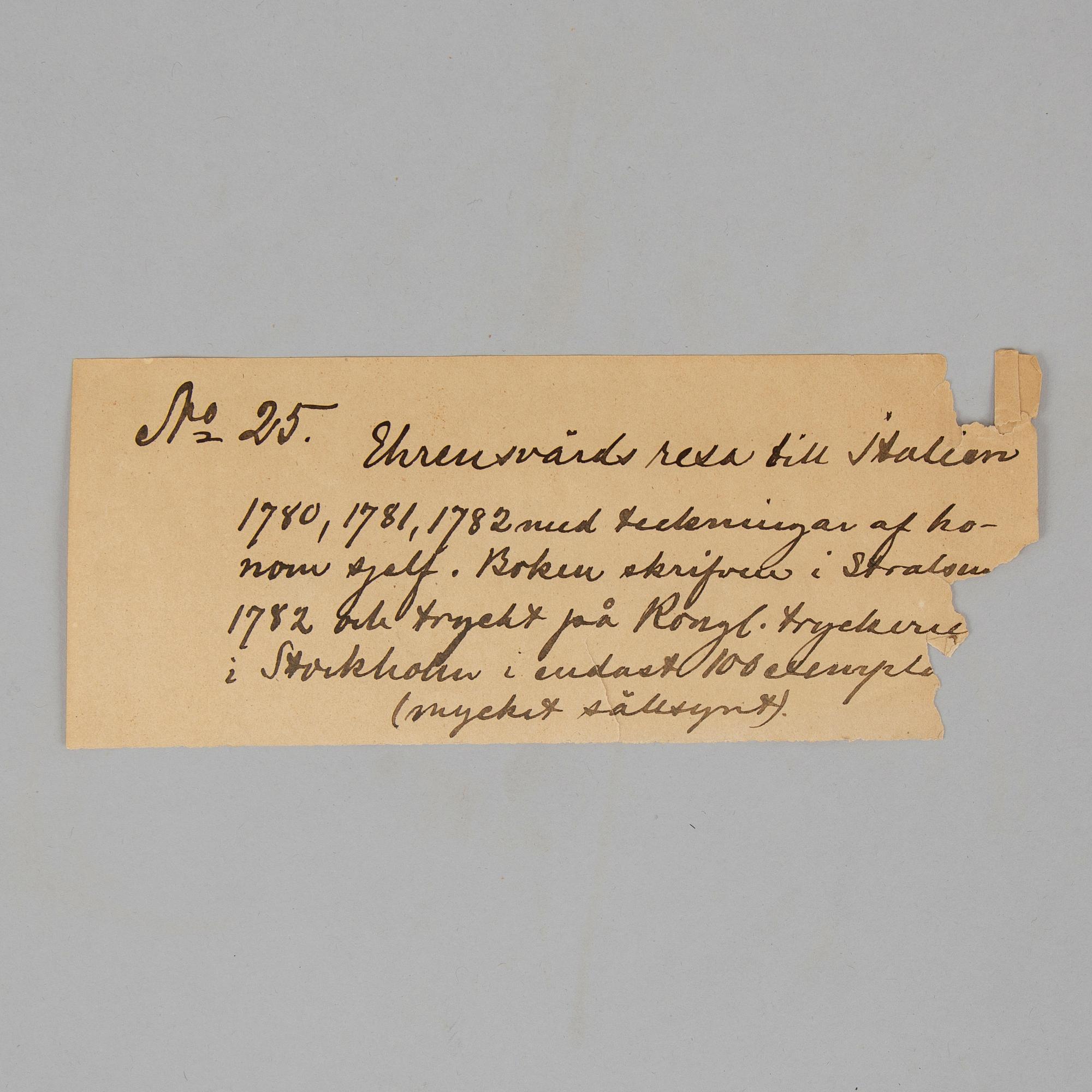 Extremely rare first edition of ”Journey to Italy” (1786).