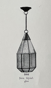 Harald Notini, a model "5994" ceiling lamp, Arvid Böhlmarks Lampfabrik, Stockholm, 1920s-30s.