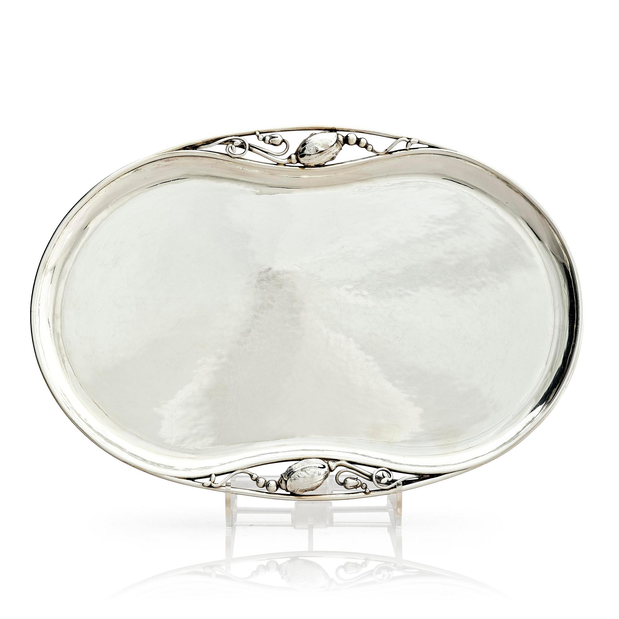 Georg Jensen, bricka, sterling silver, modell nr 2, Köpenhamn efter 1945.
