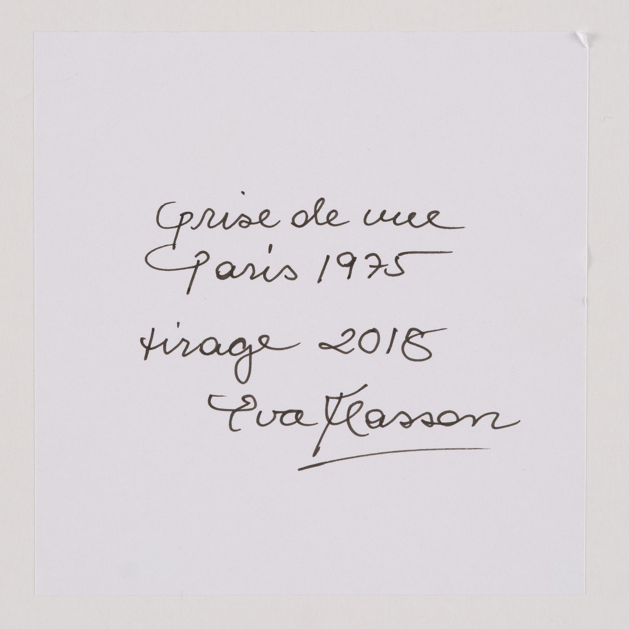 Eva Klasson, "Prise de vue, Paris", 1975.