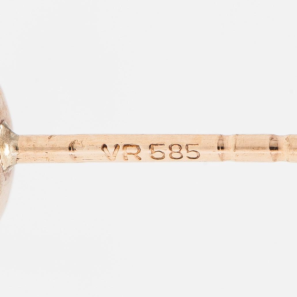 Örhängen, 14K guld och beryller.