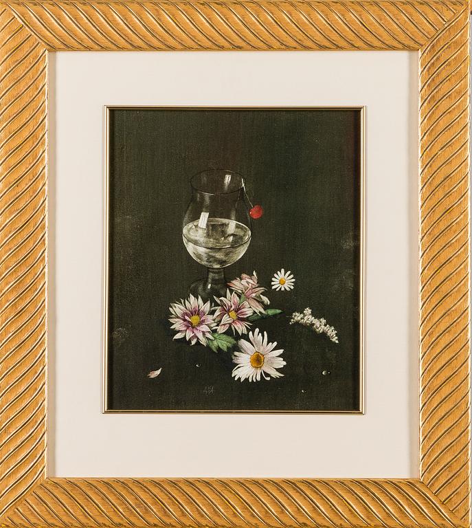 UNIDENTIFIED ARTIST, tempera on paper, monogram signature A.A, Russia late 20th century.