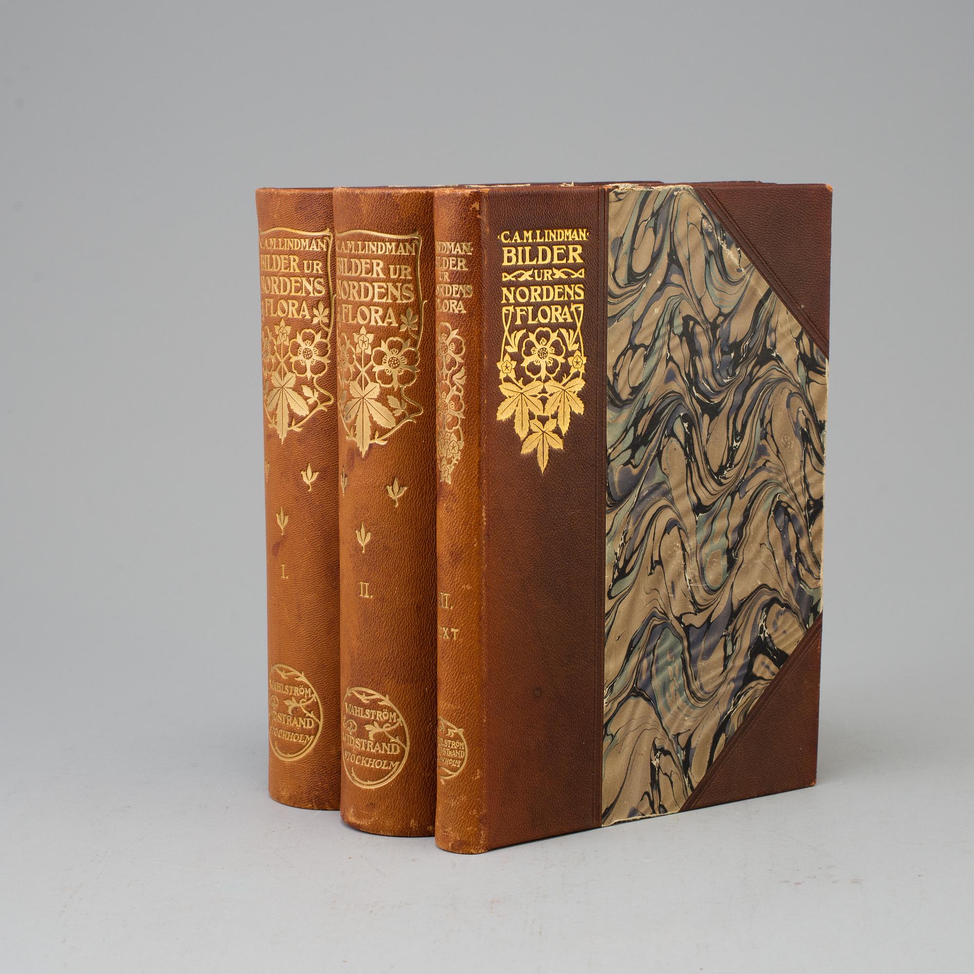 A set of three books, "Bilder ur Nordens Flora", CAM Lindman.