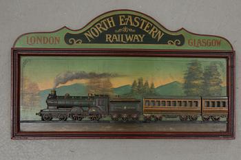 SKYLT, "North Eastern Railway London Glasgow", 1900-tal.