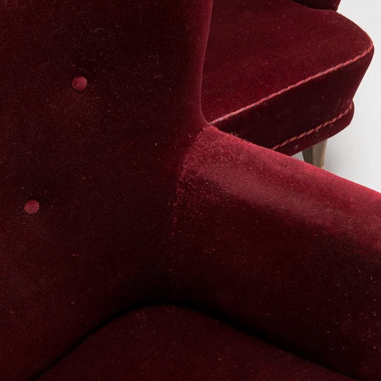 Ilmari Lappalainen, a pair of 1950's 'Laila' armchairs for Asko, Finland.