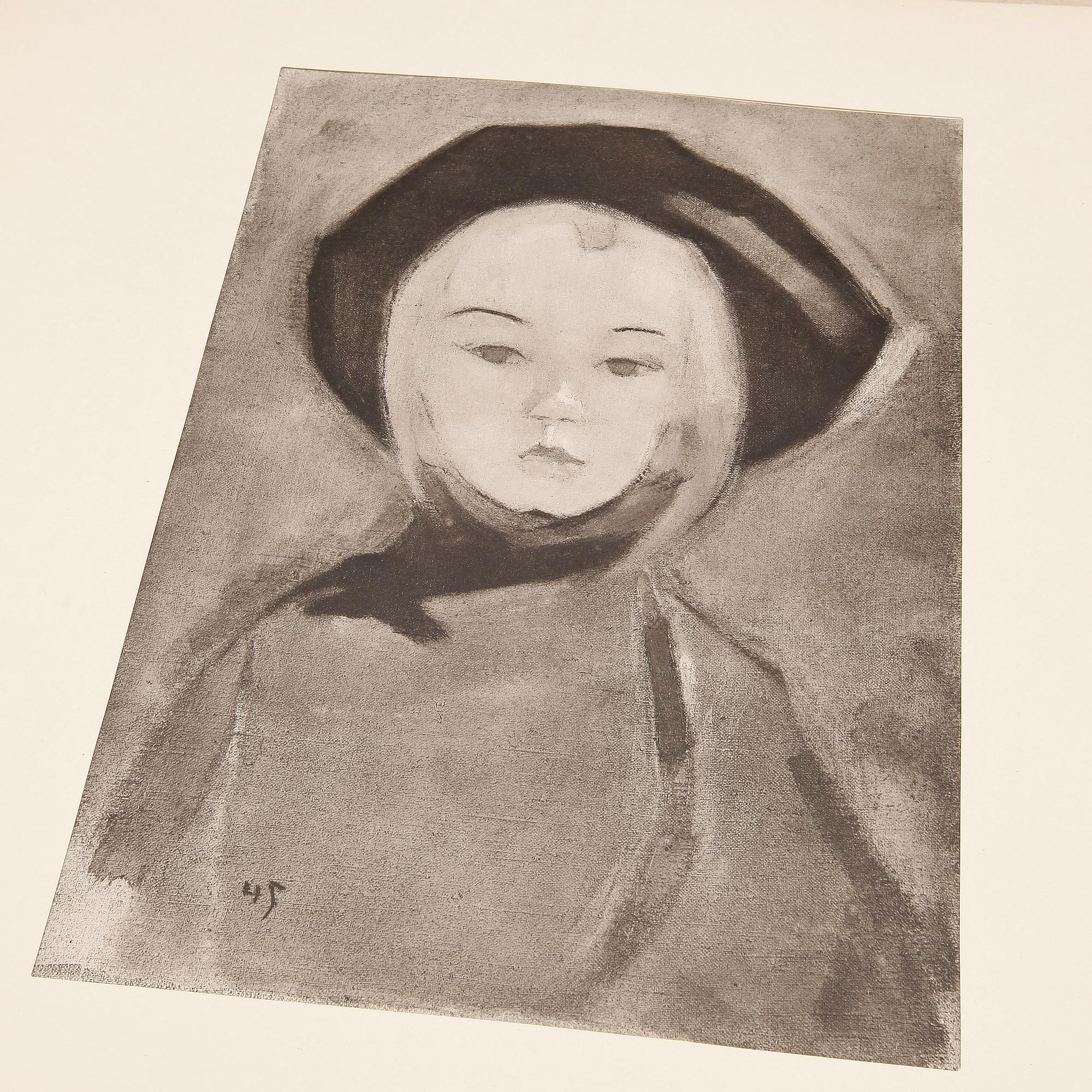 HELENE SCHJERFBECK, mapp med 48 reproduktioner, Gotthard Johansson, numrerad 63/500, Nordisk Rotogravyr Stockholm 1945.