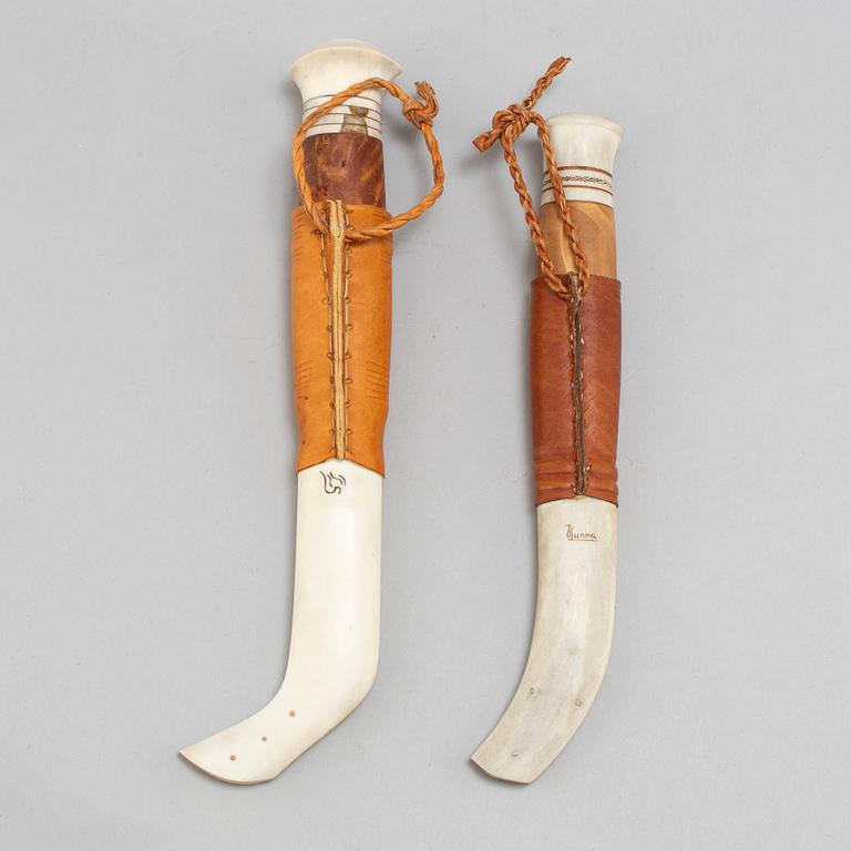 Two sami knives by Lennart Samelin och Johan Sunna.