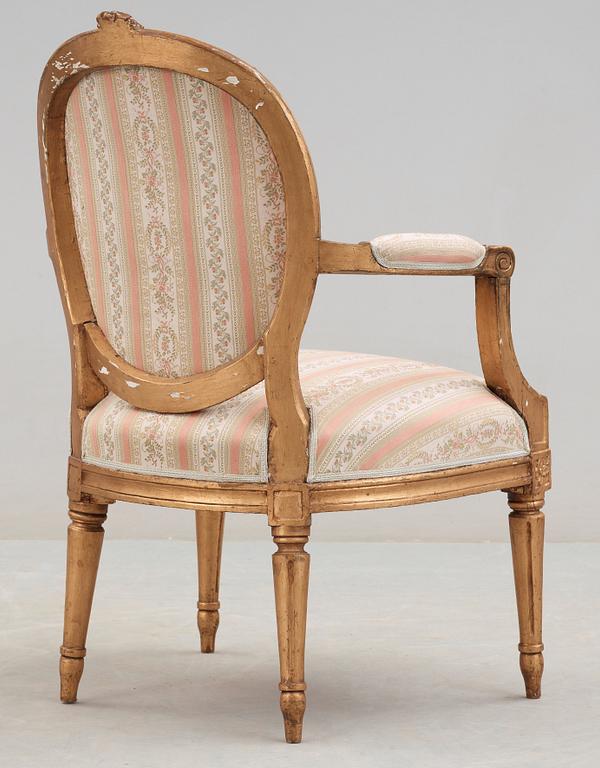 A Gustavian late 18th century armchair.