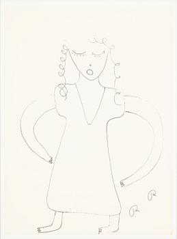 Roger Risberg, indian ink drawing, signed. Executed in 2008.