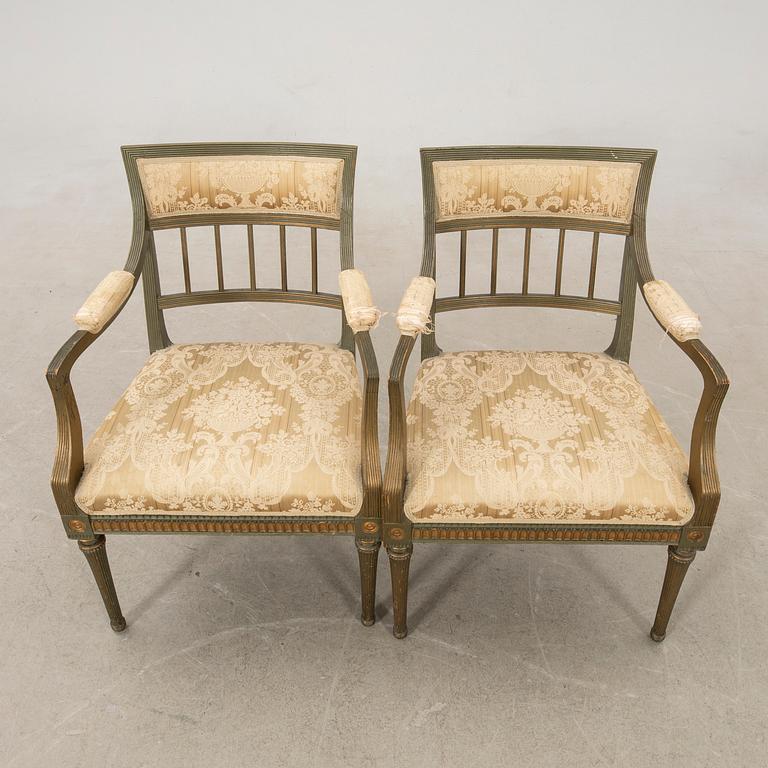 Salon group 3 pcs Gustavian style first half of the 20th century.