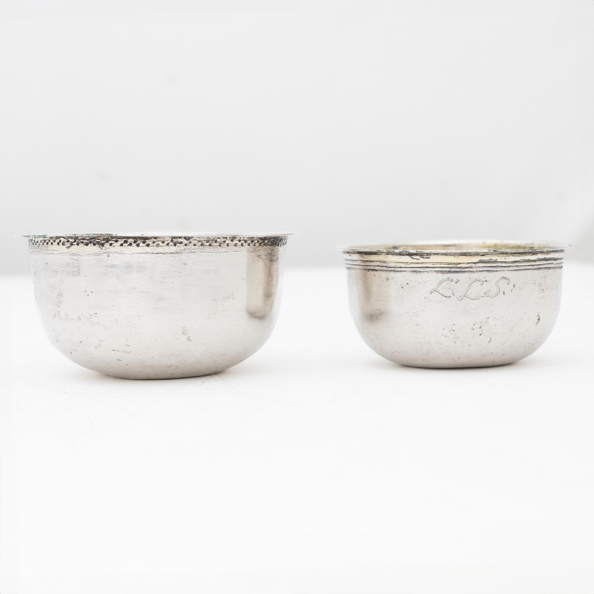 Two Swedish 18th century parcel-gilt silver tumbler, marks of Anders Hafrin, Gothenburg and Hans Langberg, Söderhamn.