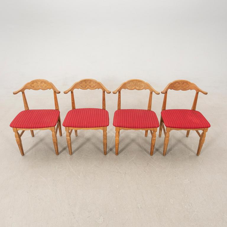 Henning Kjærnulf chairs/armchairs 4 pcs EG møbler Denmark 1960s/70s.