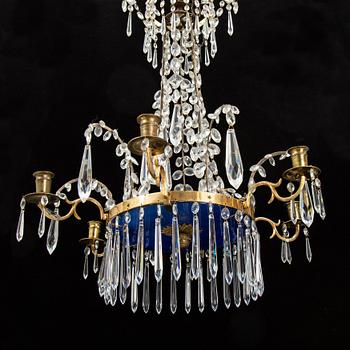 A composite chandelier of older parts.