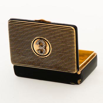 CARTIER PILLERDOSA, 18K guld, emalj, rosenslipade diamanter.