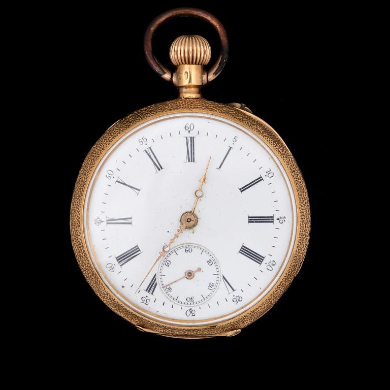 DAMFICKUR, 18k guld, 1900-talets första hälft. Tot vikt ca 40g.