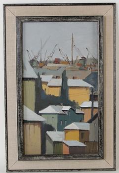 PARTI KONST, 3 delar, oljor, okända konstnärer.