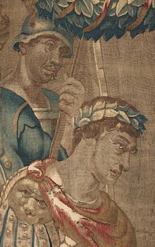 VÄVD TAPET, gobelängteknik, Julius Ceasar med entourage, ca 303,5 x 300 cm, Flandern 1600-tal.