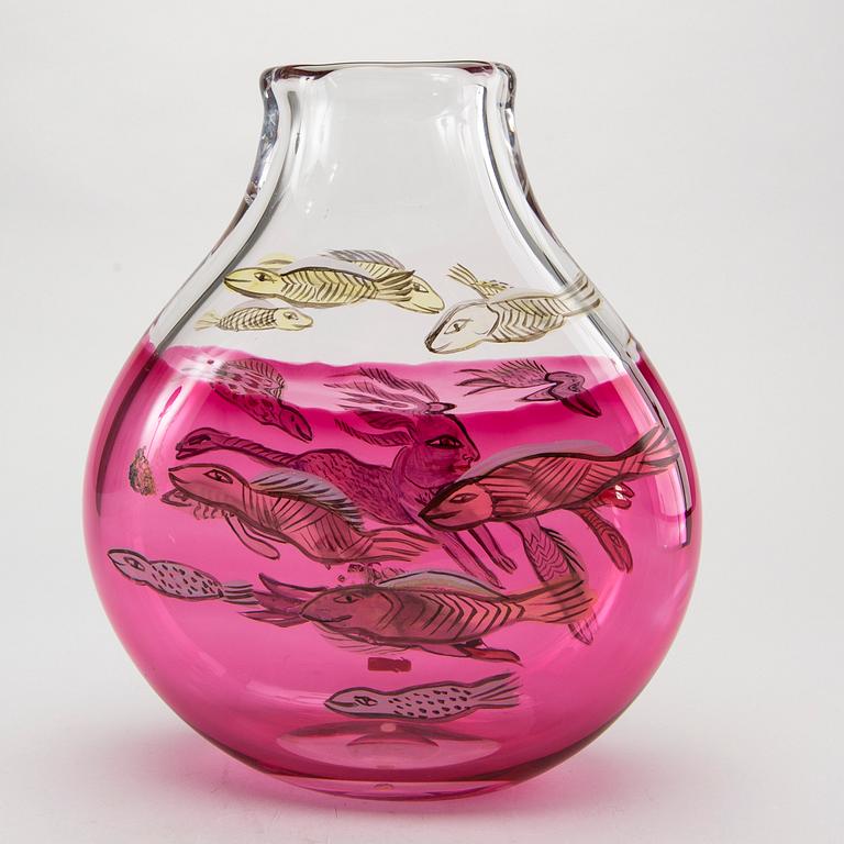 ULRICA HYDMAN-VALLIEN, a signed glass vase.
