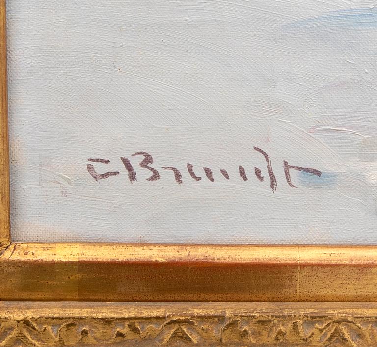 Carl Brandt, Vinterlandskap med byggnader.