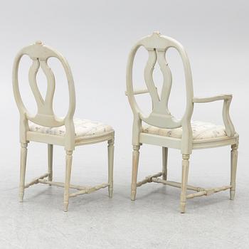 Twelve Gustavian style chairs, second half of the 20th Century.