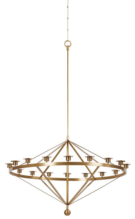 A Sigurd Persson 18 light brass chandelier, Sweden 1960's.