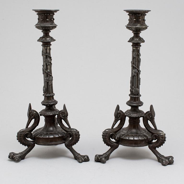 A pair of circa 1900 candlesticks.