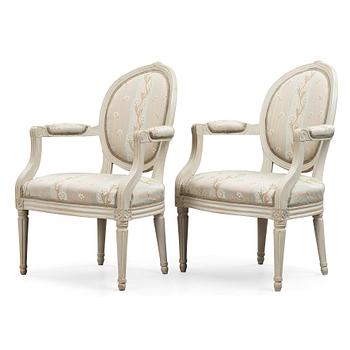 41. A pair of Gustavian armchairs.