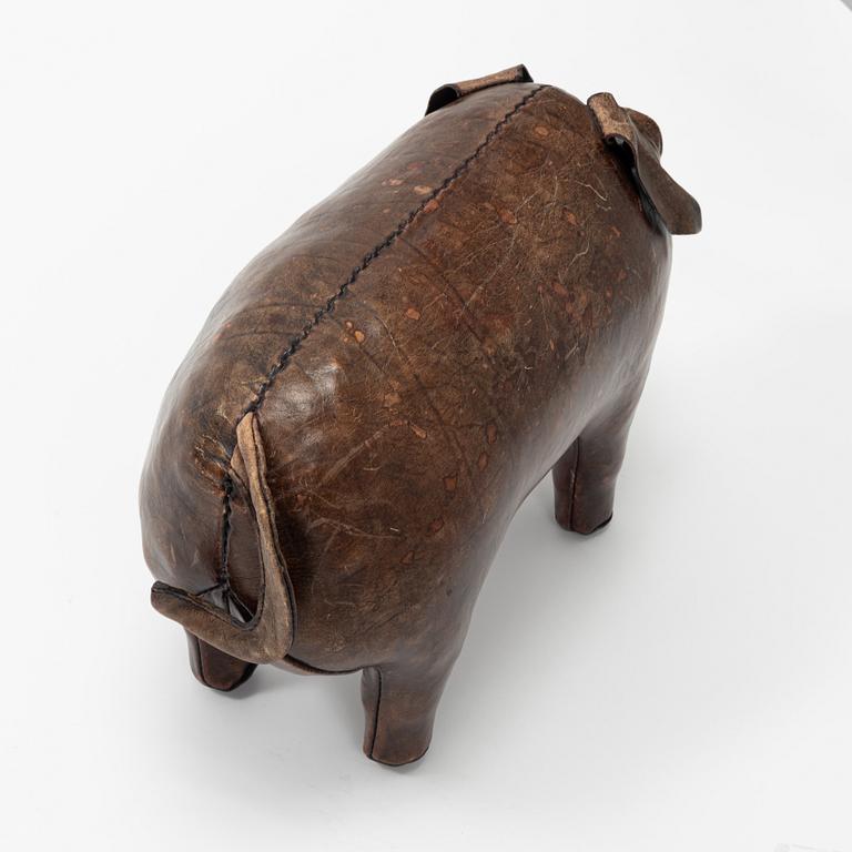 Dimitri Omersa & Co, a leather foot stool, later part of the 20th Century.