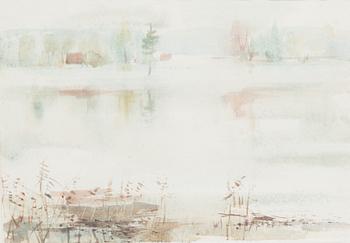 Nandor Mikola, watercolour, signed and dated 1984.