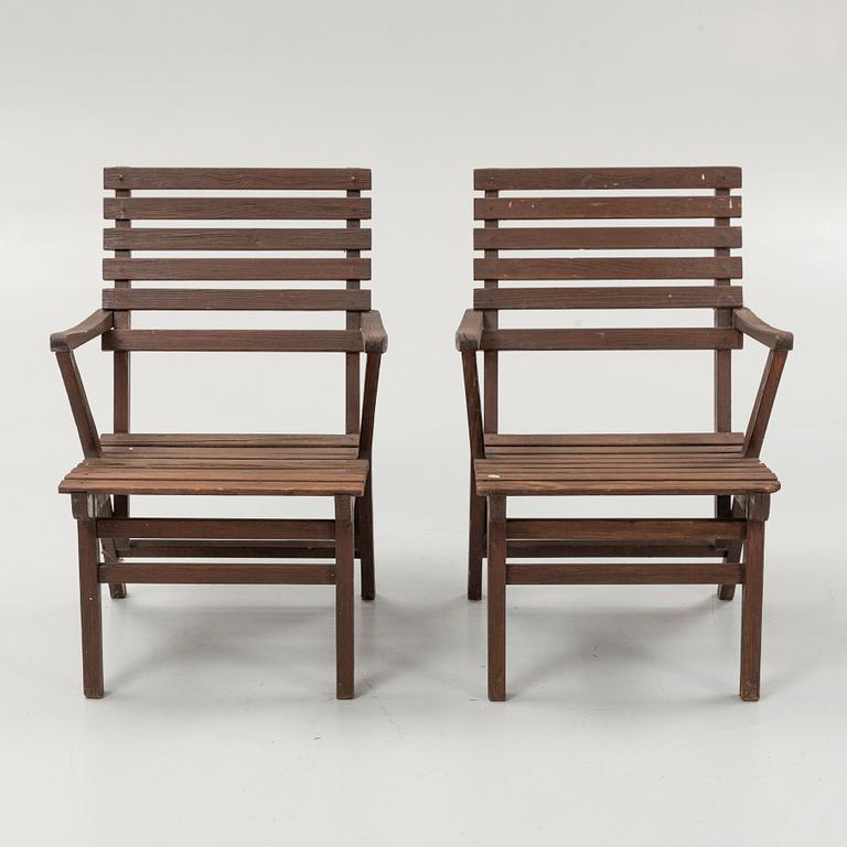 Carl Malmsten, trädgårdsmöbel, 5 delar, "Bergshamra", Igelstaverken.