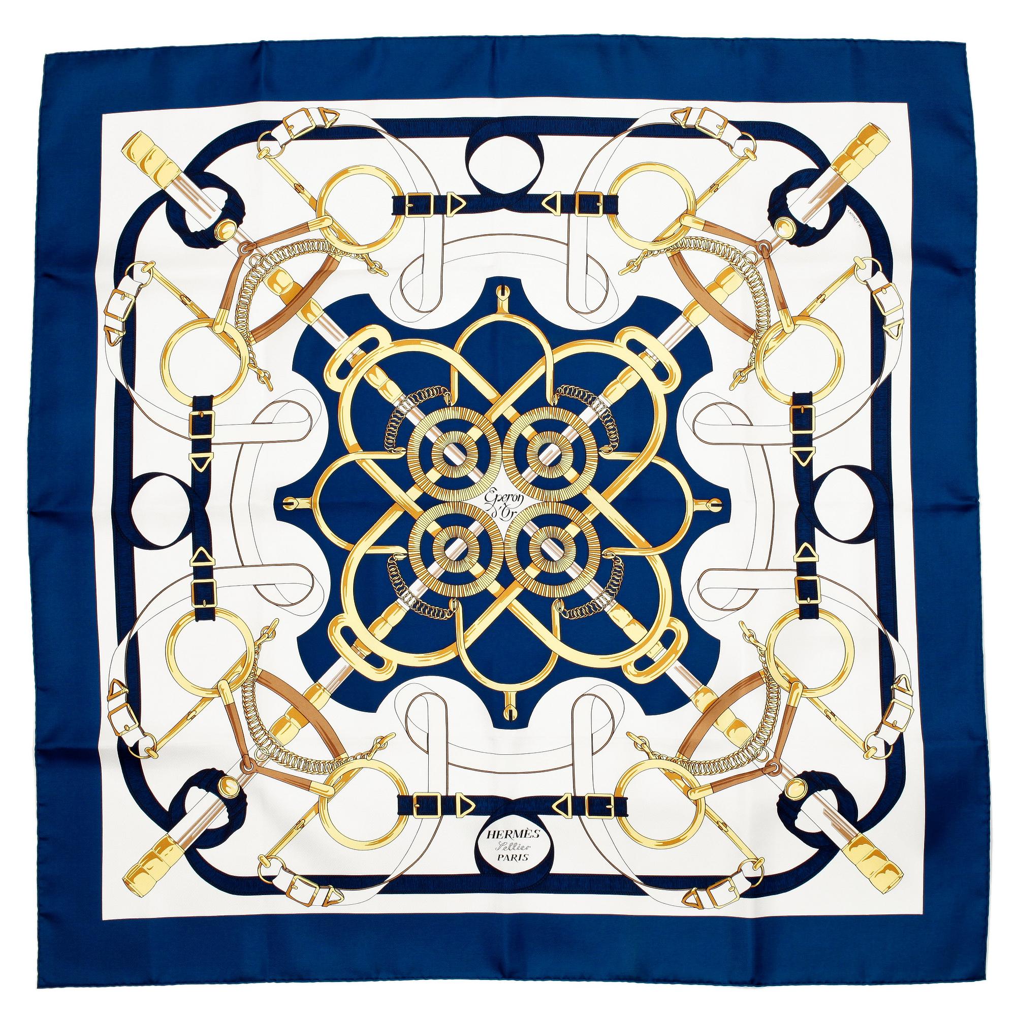 HERMÈS, scarf, "Eperon D'or".