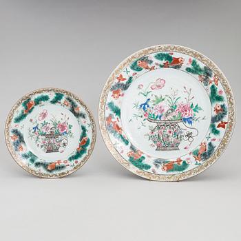Two famille rose dishes, Qing dynasty, Qianlong (1736-95).