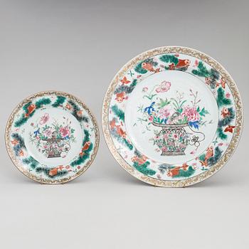 Two famille rose dishes, Qing dynasty, Qianlong (1736-95).