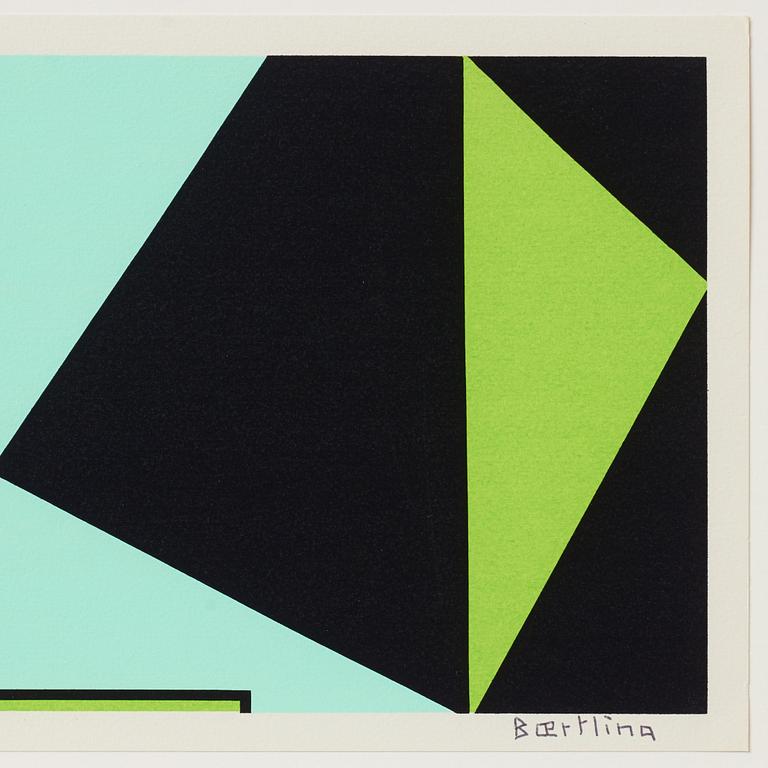 Olle Baertling, silkscreen in colours, 1952-68, signed 3/300.