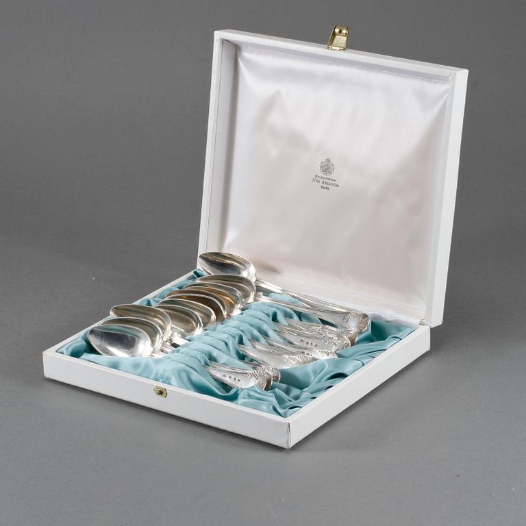 DESSERTSKEDAR, 11 st, silver, Sverige, 1800-tal, vikt 248 g.