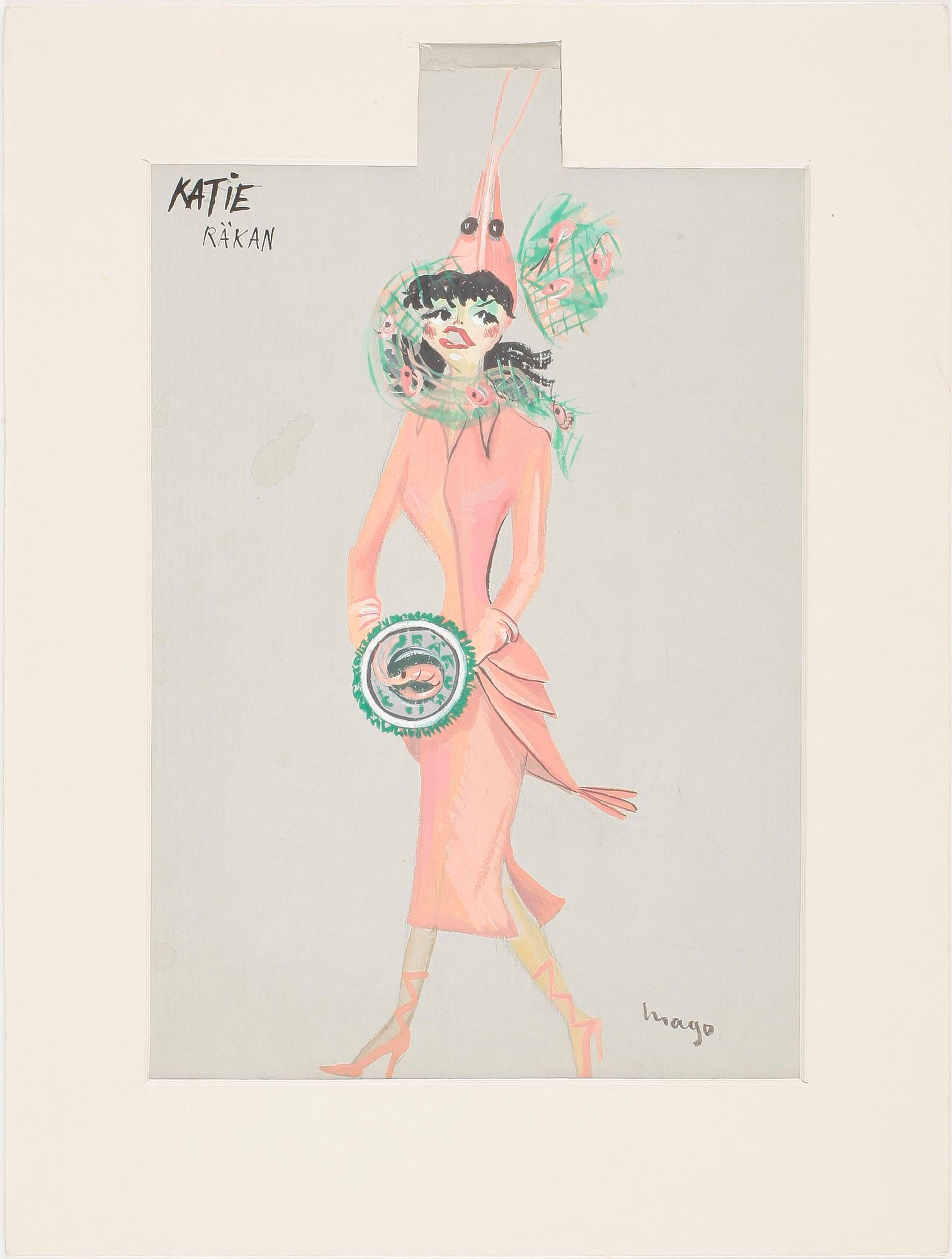 MAX GOLDSTEIN, kostymteckningar, 8 st, sign o bl a dat 1953,1970 o 1962.