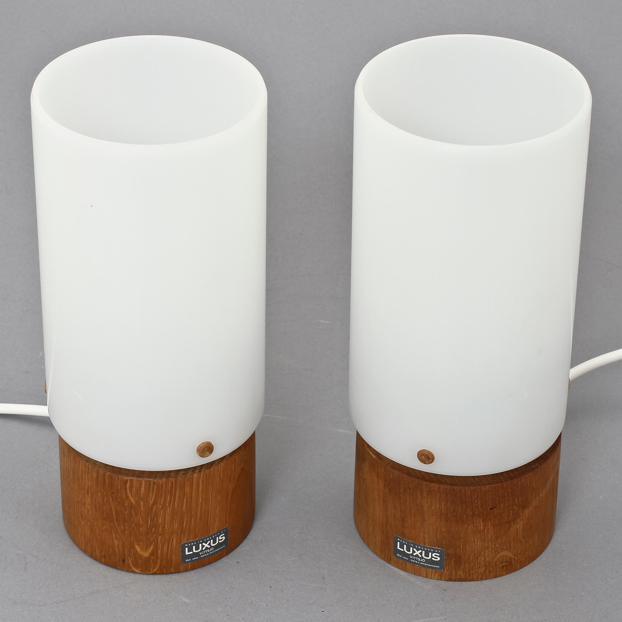 BORDSLAMPOR, ett par,  "Bordlampa 115", Luxus, 1900-talets andra hälft.