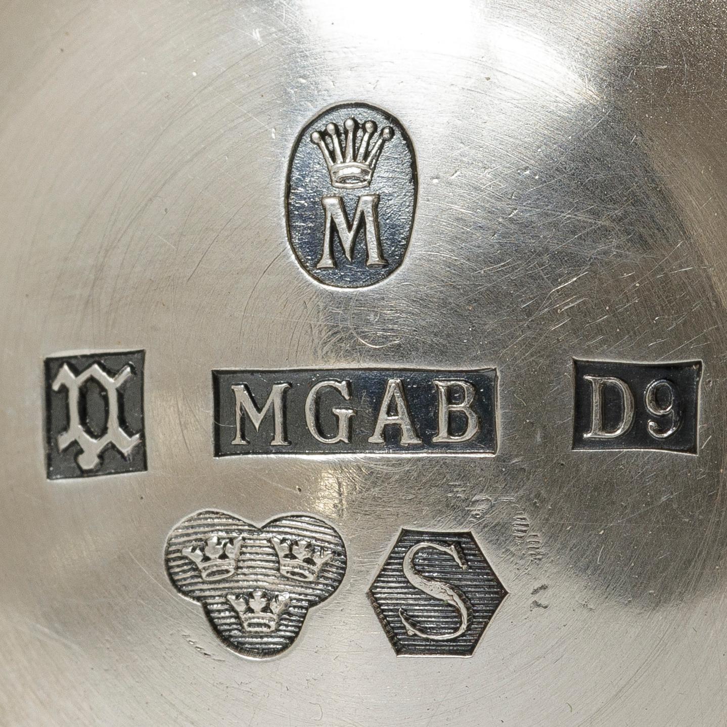 5 pieces of silver goods, including CG Hallberg, 20th century.