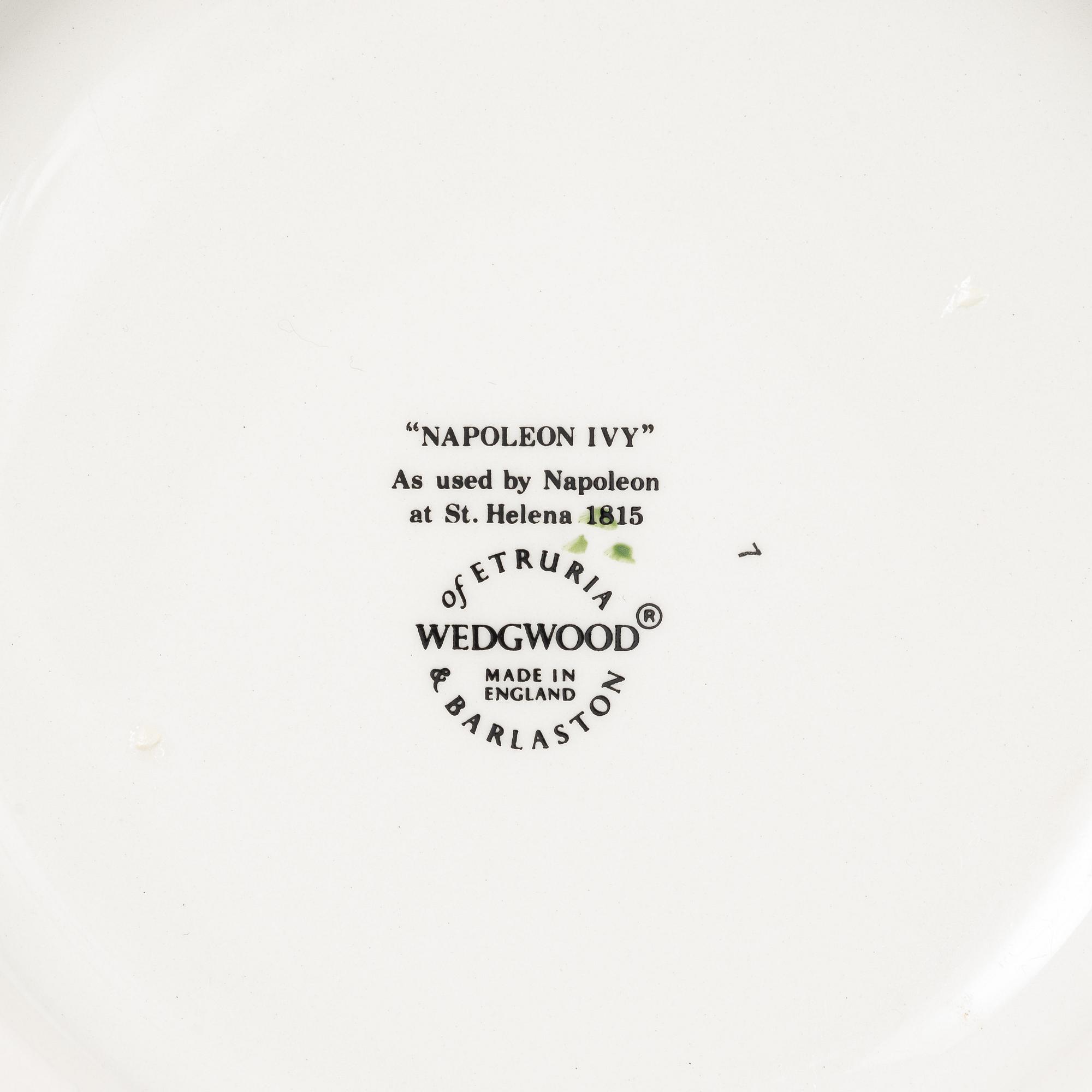 55 'Napoleon Ivy' stoneware plates, Wedgwood.