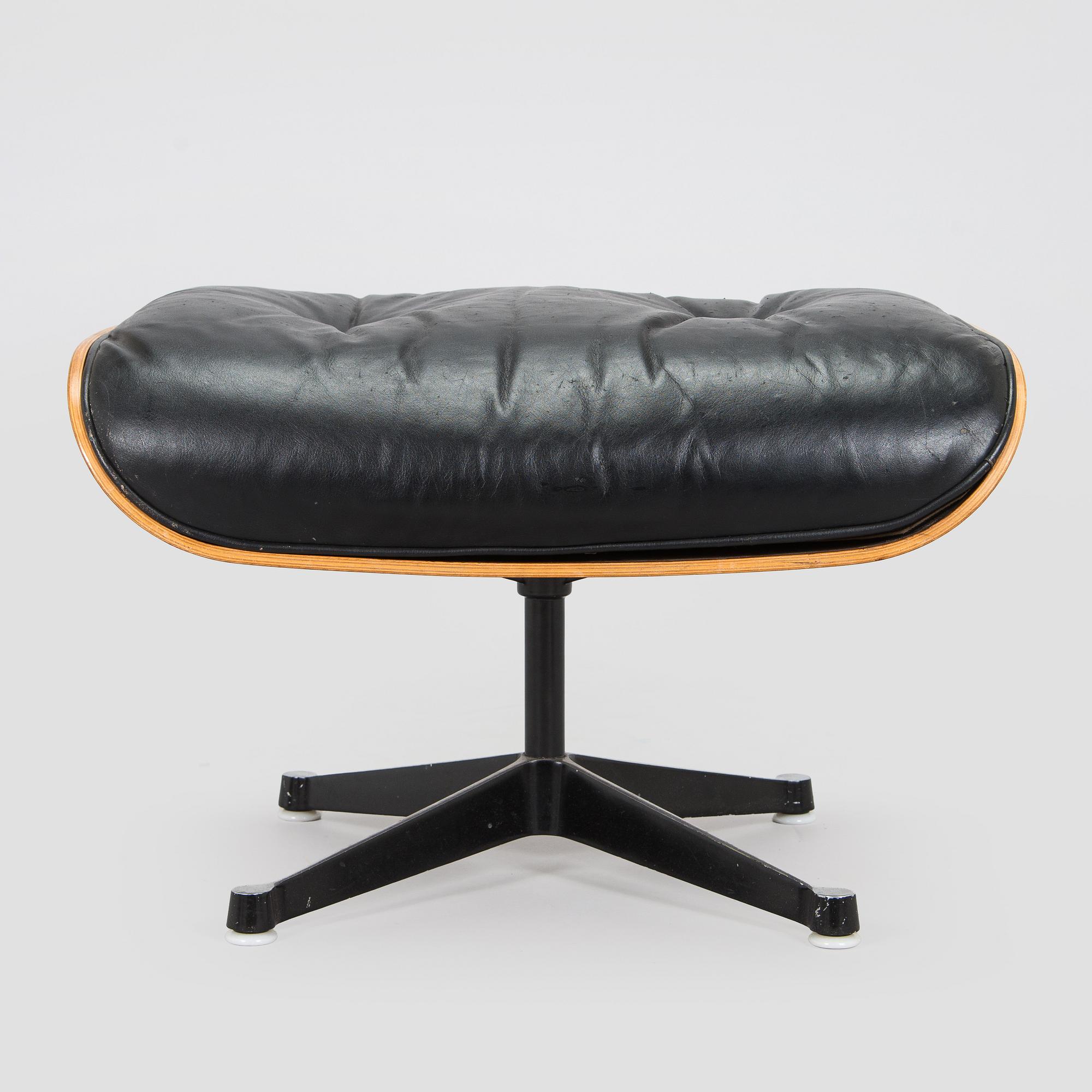 Charles and Ray Eames, a 1960s 'Lounge chair' and stool for Herman Miller.